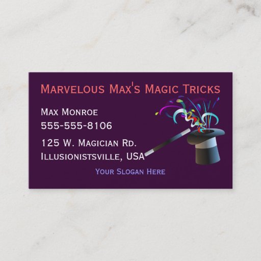 Customizable Magical Top Hat Business Cards