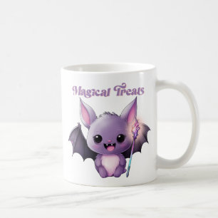 Magical Treats – Cute Purple Bat Halloween Coffee Mug