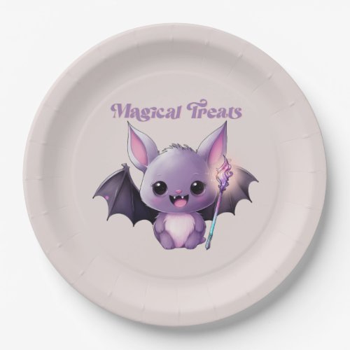 Magical Treats with Cute Bats Paper Plates
