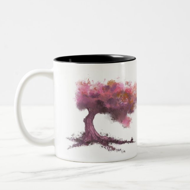 Magical tree and a squirrel Two-Tone coffee mug (Left)