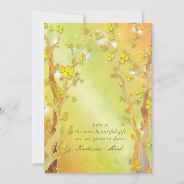 Magical Tree Gate Indie Outdoor Wedding Invitation (Front)