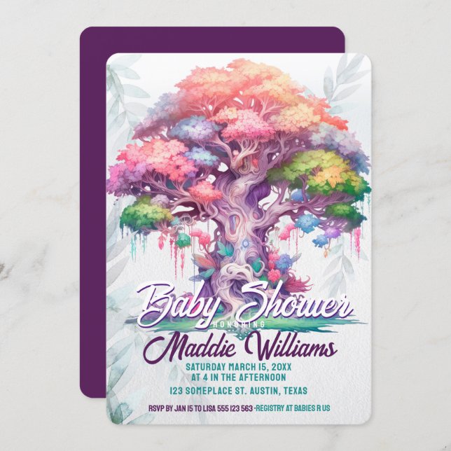 Magical Tree of Life Baby Shower Announcement (Front/Back)