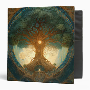 Magical Tree Of Life Surreal Nature Art 3 Ring Binder