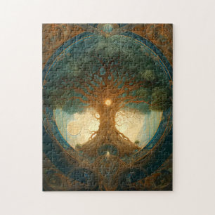 Magical Tree Of Life Surreal Nature Art Jigsaw Puzzle