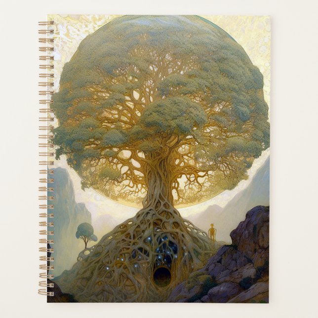 Magical Tree Of Life Surreal Nature Art Planner (Front)