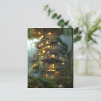 Magical Treehouse Colony   Postcard