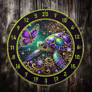 Magical Turtle Butterfly Rustic Room Art Dart Board