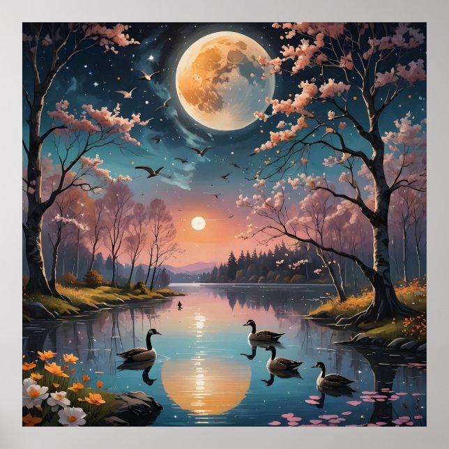 Magical Twilight by the Lake Poster (Front)