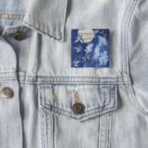 Magical Twilight Dance Dragonfly Cyanotype Pinback Button