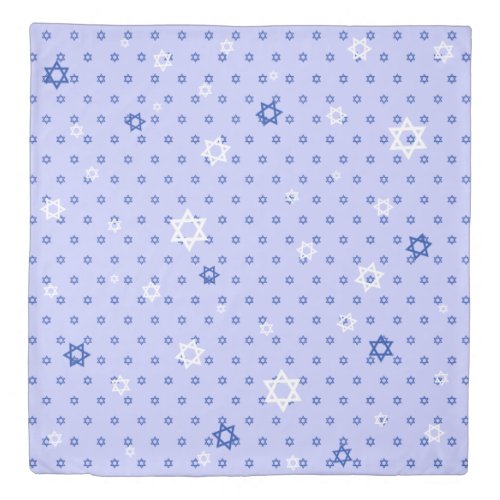 Magical Twilight Star of David Blue White Lilac Duvet Cover