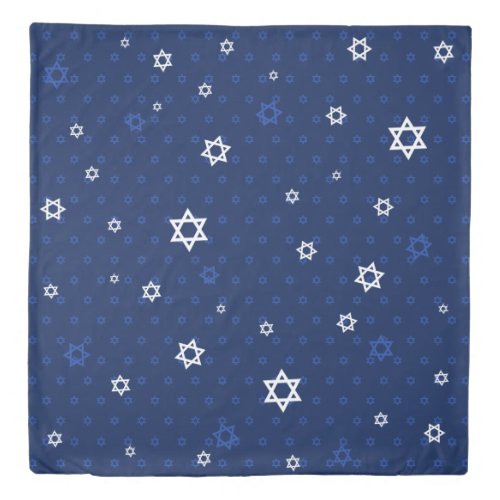 Magical Twilight Star of David Blue White Navy Duvet Cover