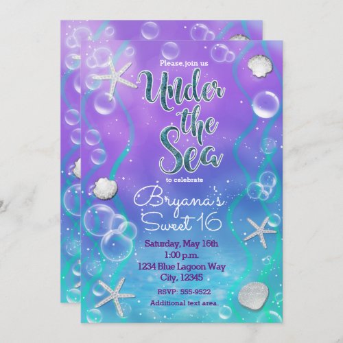 Magical Under The Sea Birthday Party Invitation