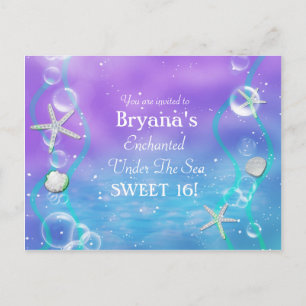 Magical Under the Sea Birthday Postcard Invitation