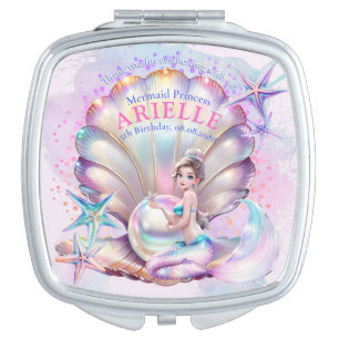 Magical Under The Sea Mermaid Birthday Favor Compact Mirror