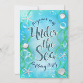 Magical Under The Sea Teal Blue Sweet 16 Invitation (Back)