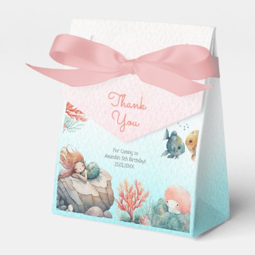 Magical Under The Sea Watercolor Birthday Party  Favor Boxes