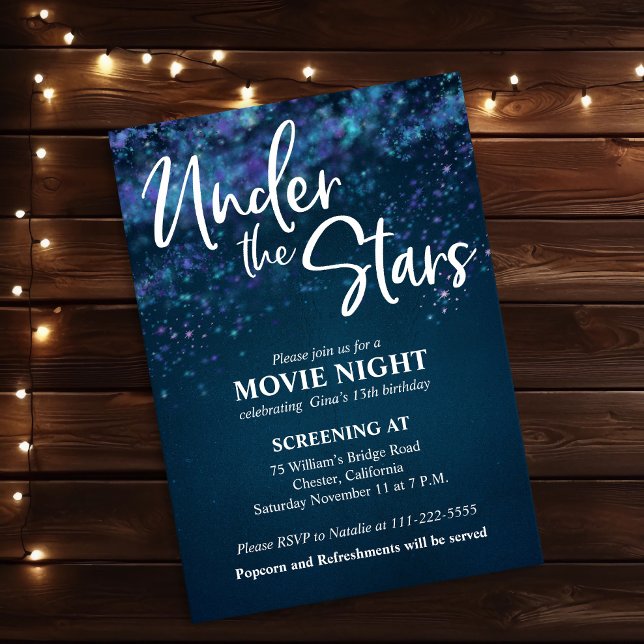 Magical Under the Stars Outdoor Movie Night Invitation (Creator Uploaded)