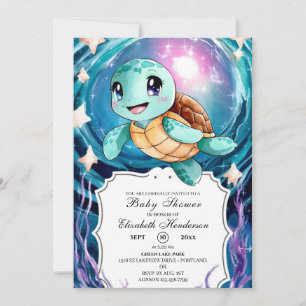 Magical Underwater Turtle Baby Shower Invitation