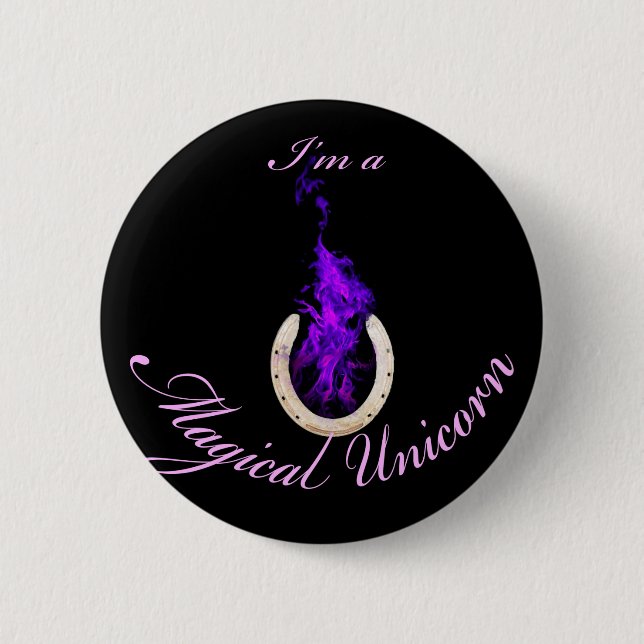 Magical Unicorn 01 Pinback Button (Front)
