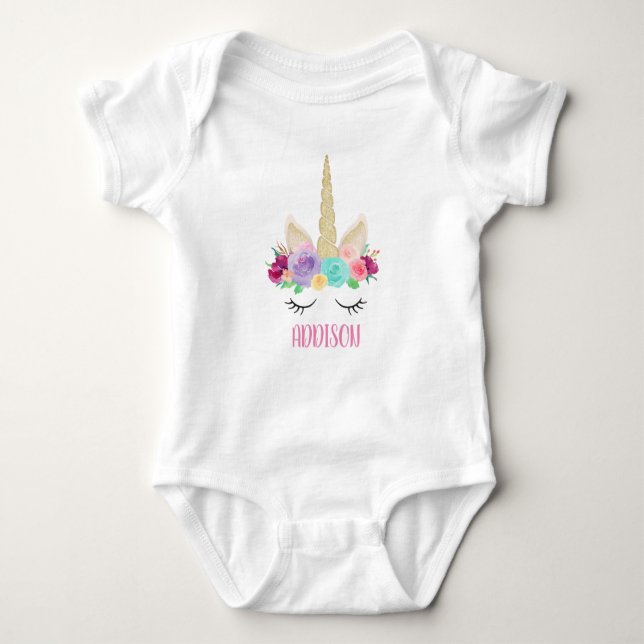 Magical Unicorn 1st Birthday Baby Shirt (Front)