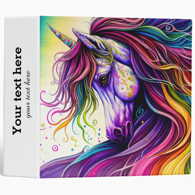 Magical Unicorn 3 ring binder (Front/Spine)