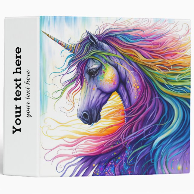 Magical Unicorn 3 ring binder (Front/Spine)