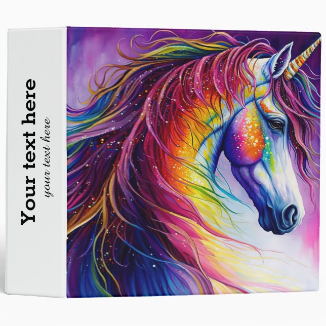Magical Unicorn 3 ring binder (Front/Spine)