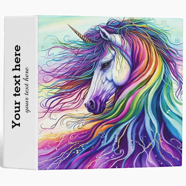 Magical Unicorn 3 ring binder (Front/Spine)
