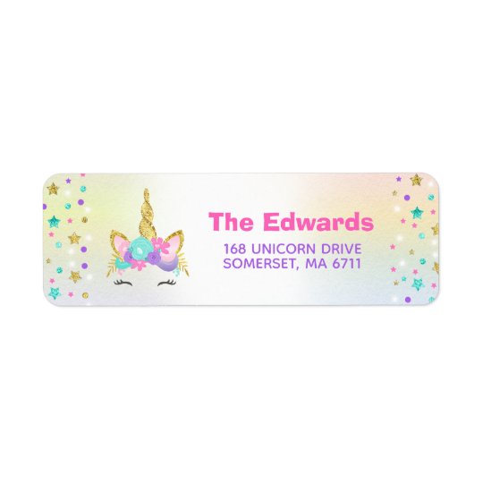 Magical Unicorn Address Labels Unicorn Party