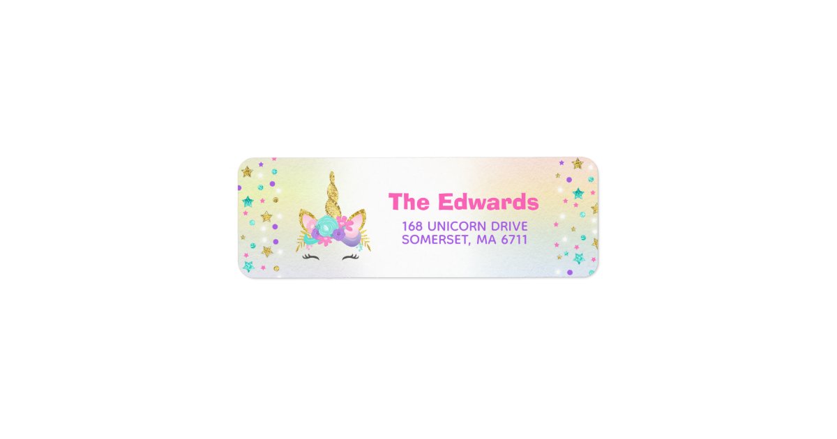 Magical Unicorn Address Labels Unicorn Party