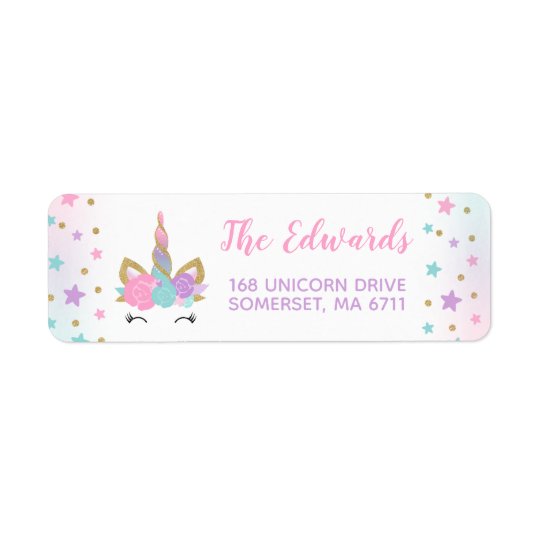 magical unicorn address labels unicorn party zazzlecom