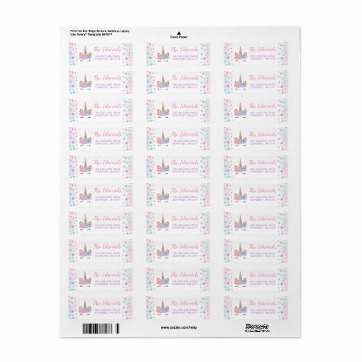 Magical Unicorn Address Labels Unicorn Party | Zazzle