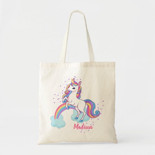 Magical Unicorn and Rainbow Colorful Tote Bag