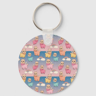 Magical Unicorn and Stars Pattern Design Keychain
