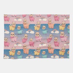 Magical Unicorn and Stars Pattern Design Kitchen Towel