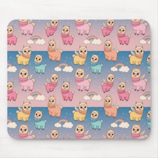Magical Unicorn and Stars Pattern Design Mouse Pad (Front)