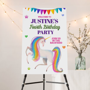 Magical Unicorn Any Age Birthday Party Foam Board