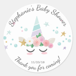 Magical Unicorn Baby Shower Favor Sticker