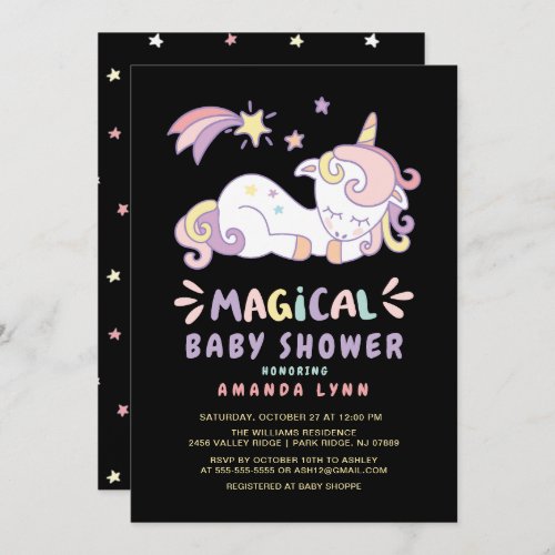 Magical Unicorn Baby Shower Invitation