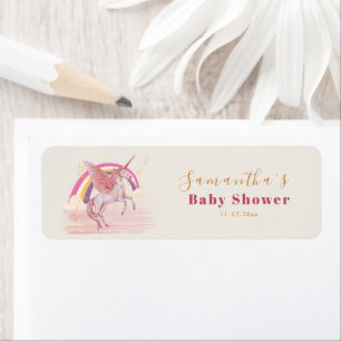 Magical Unicorn Baby Shower Party Label