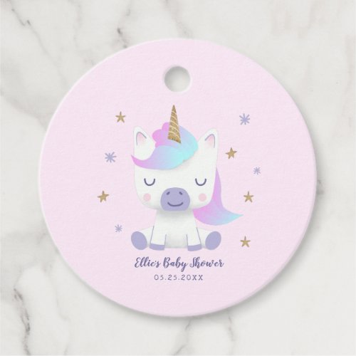 Magical Unicorn Baby Shower Stars Favor Tags