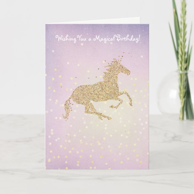 Magical Unicorn Birthday Card (Front)