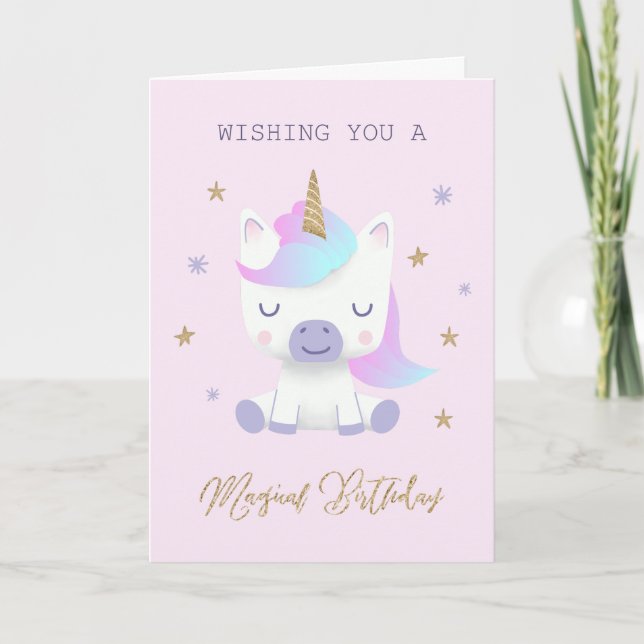 Magical Unicorn Birthday Card (Front)