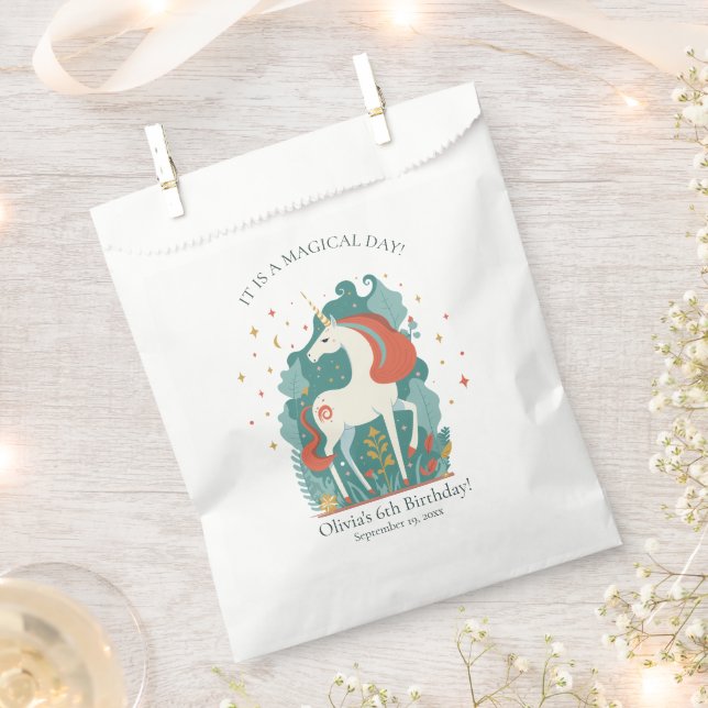 Magical Unicorn Birthday Favor Bag (Clipped)