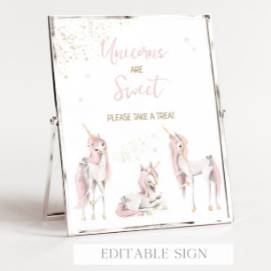 Magical Unicorn Birthday Favors Sign