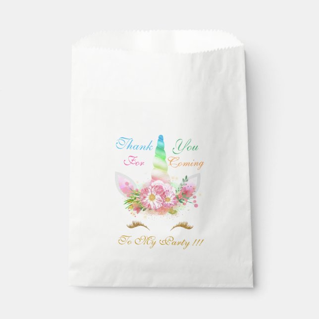 Magical Unicorn Birthday Gift Favor Bags (Front)
