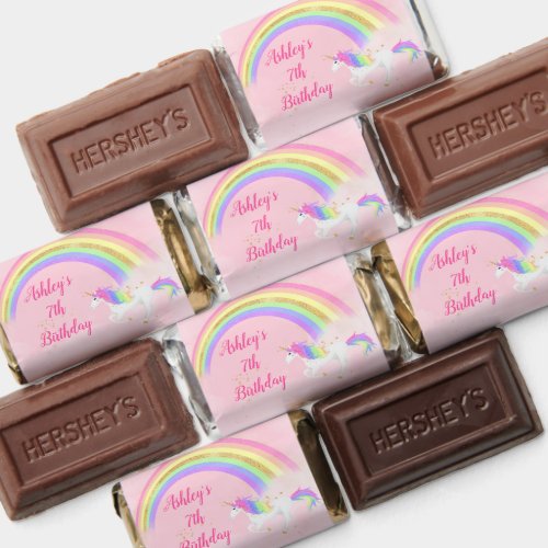 Magical Unicorn Birthday   Gold Rainbow Square St Hersheys Miniatures