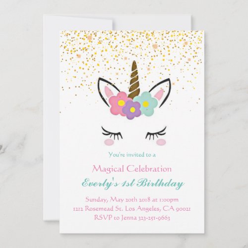 Magical Unicorn Birthday Invitation