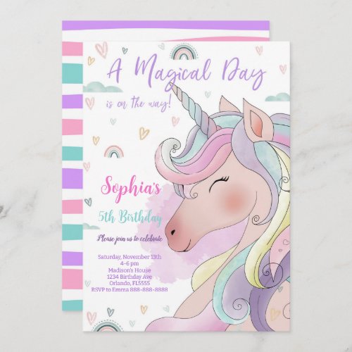 Magical Unicorn Birthday Invitation