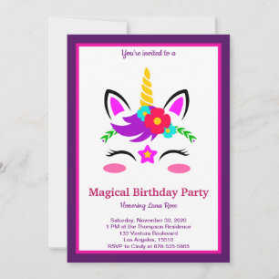 Magical Unicorn Birthday Invitation